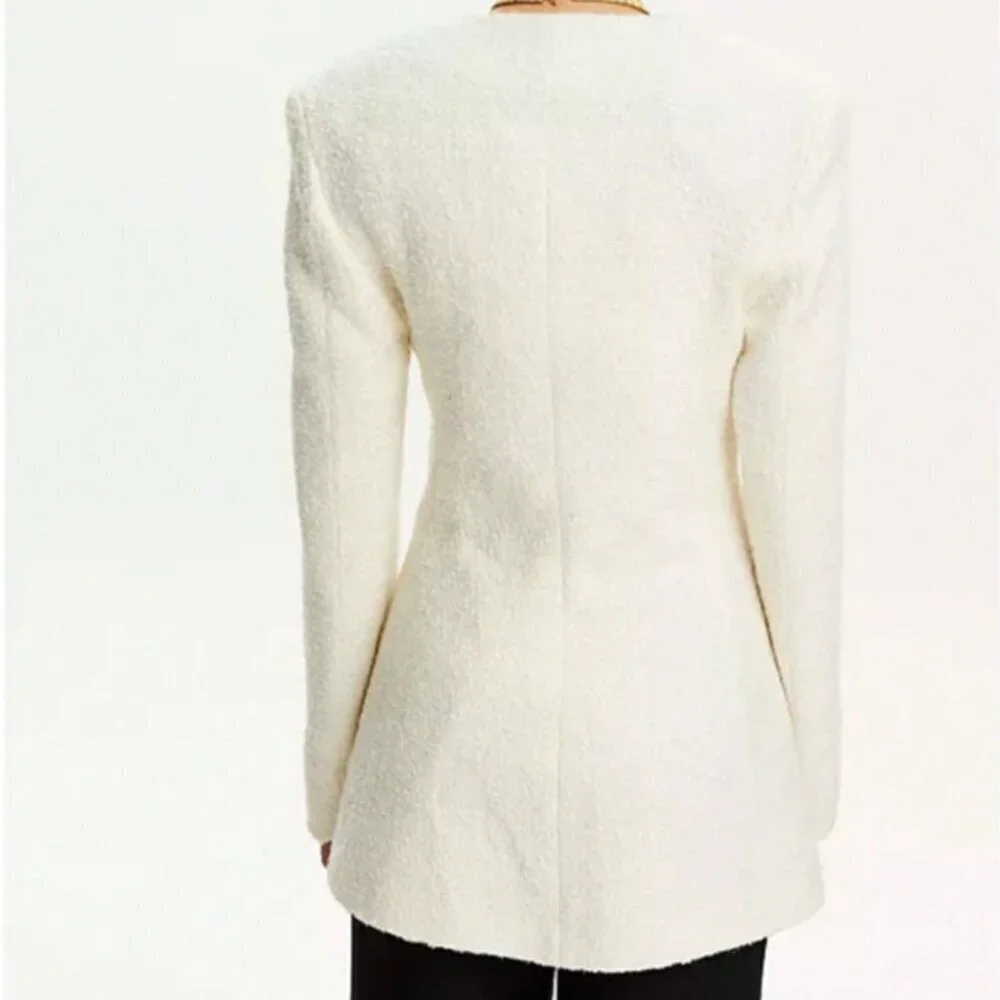 Elegant Women's Long Sleeve Metal Button Decor Jacket